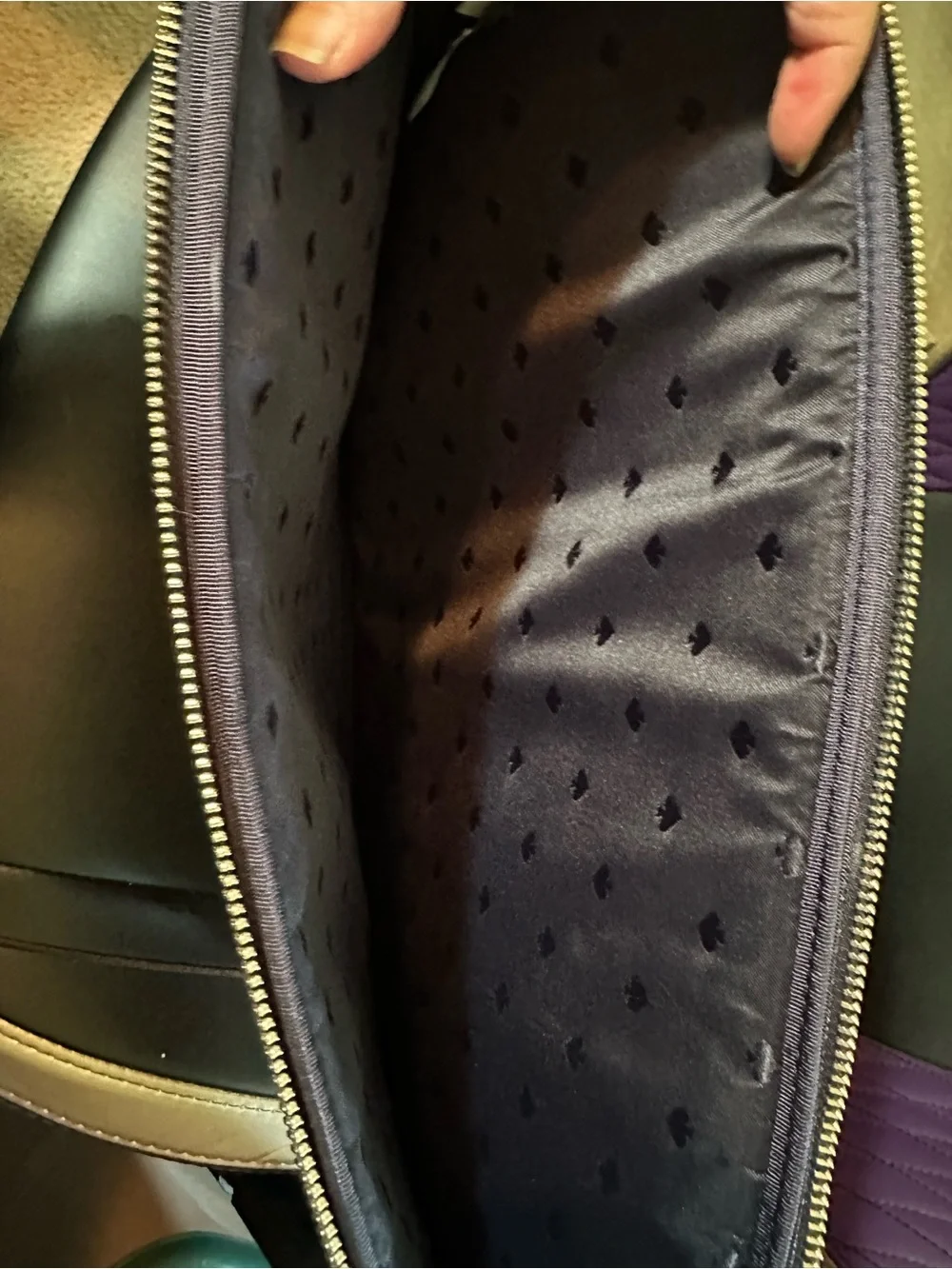 kate spade Navy Laptop Sleeve with Cream Apple Print